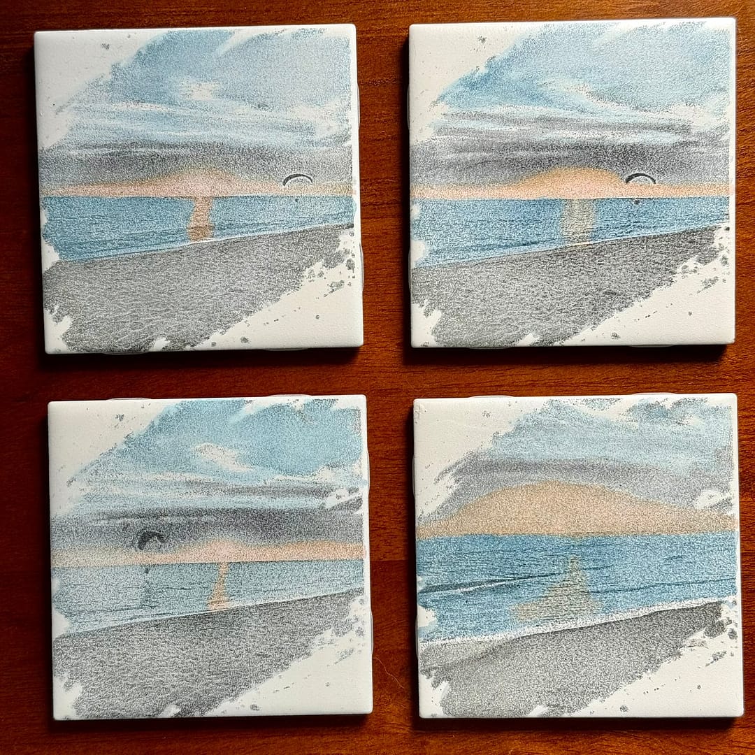 Handcrafted Ceramic Beach Theme Coasters – Perfect Beach House Decor & Gifts - Image 2