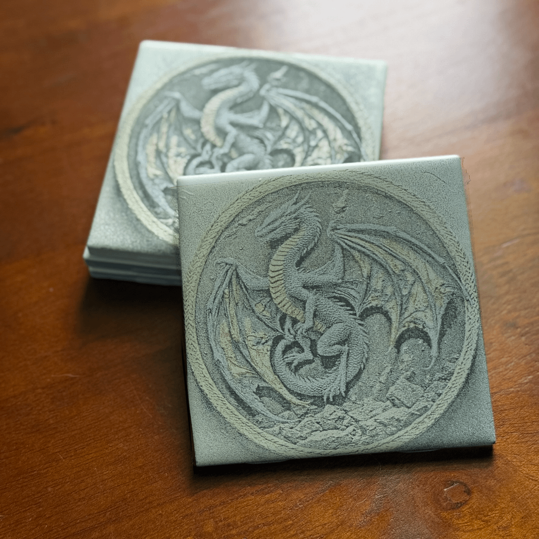 Dragon Coaster Set – Handpainted Ceramic Coasters, Unique Dragon Gifts & Dragon Age Décor - Image 2
