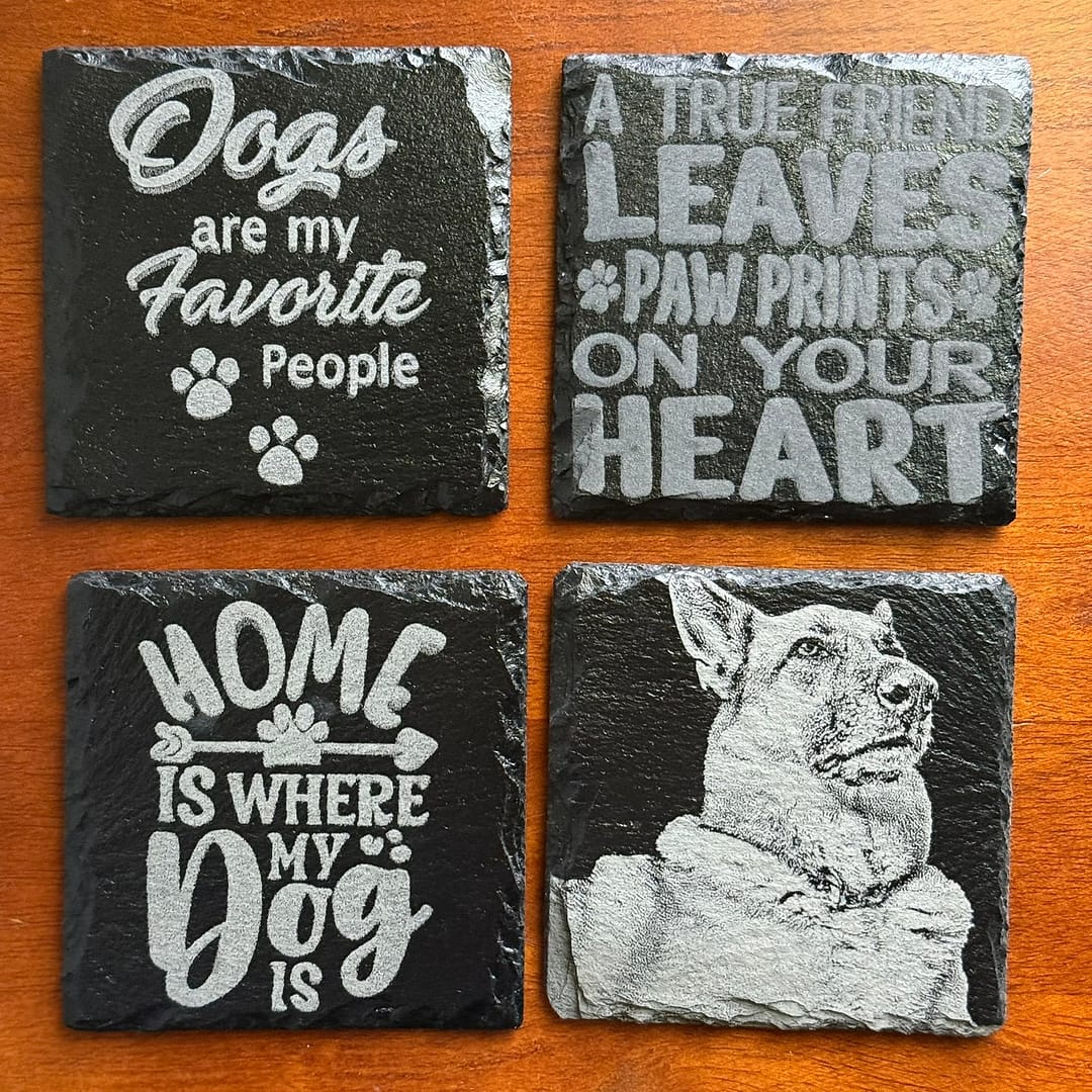 Personalized Pet Photo Slate Coasters - Engraved Dog Lover Gift (Set of 4) - Image 15