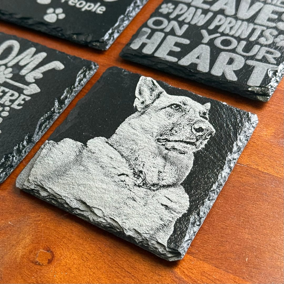 Personalized Pet Photo Slate Coasters - Engraved Dog Lover Gift (Set of 4) - Image 14