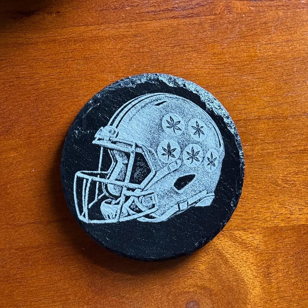 Ohio State Buckeyes Slate Coasters: Laser Engraved Block O & The Shoe - Image 4