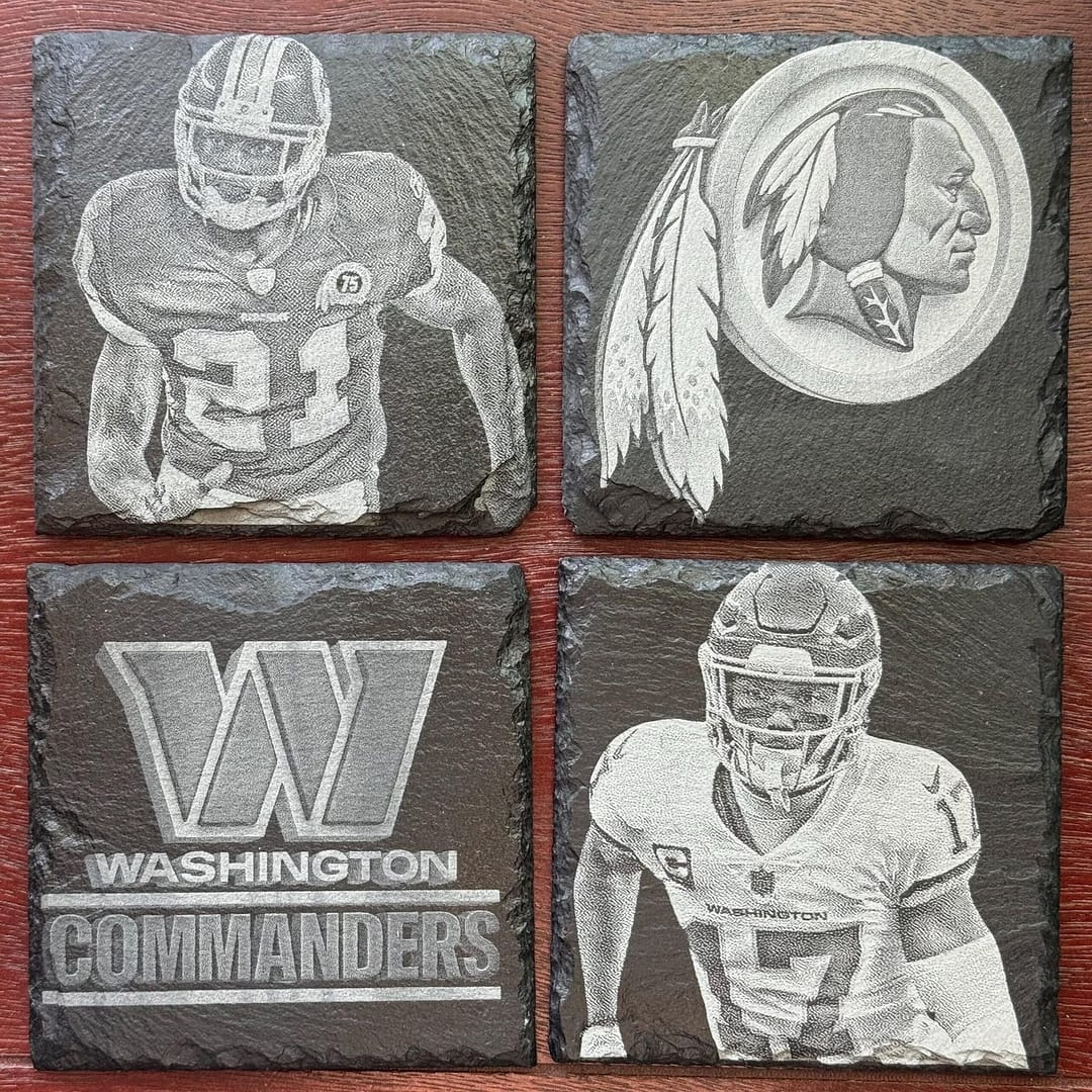 Washington Commanders Slate Coasters: Your Choice of Round and Square