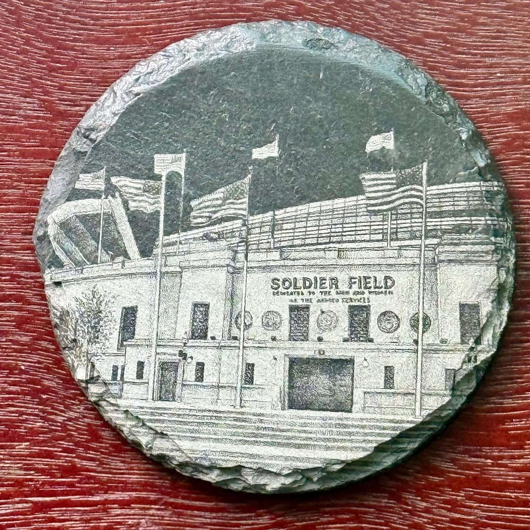 Chicago Bears Slate Coaster Set | Laser Engraved NFL Gift - Image 5