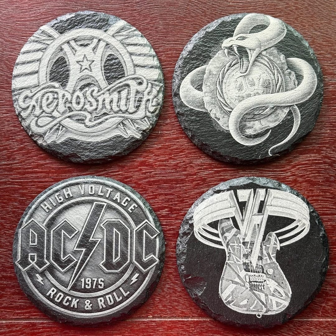 80s Rock Hair Legends Slate Coasters – AC DC, Aerosmith, Van Halen and more! Sold Individually or in sets!