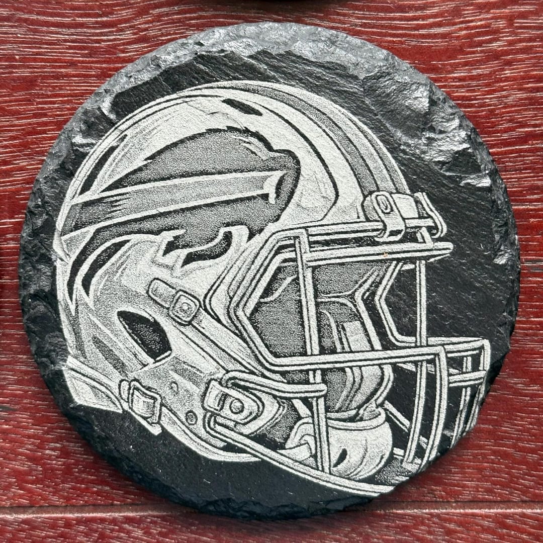 Engraved Buffalo Bills Slate Coaster Set (4) - Image 6