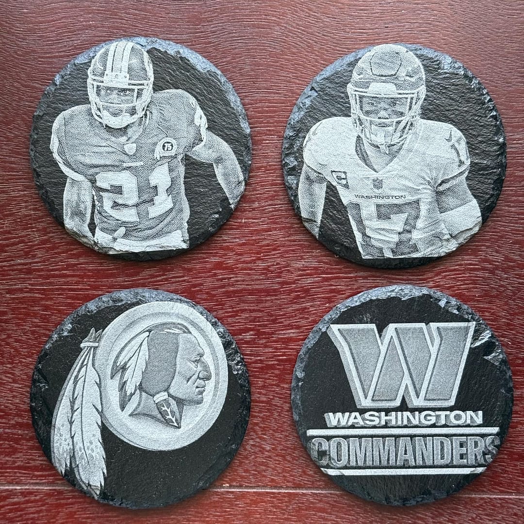 Washington Commanders Slate Coasters: Your Choice of Round and Square - Image 2