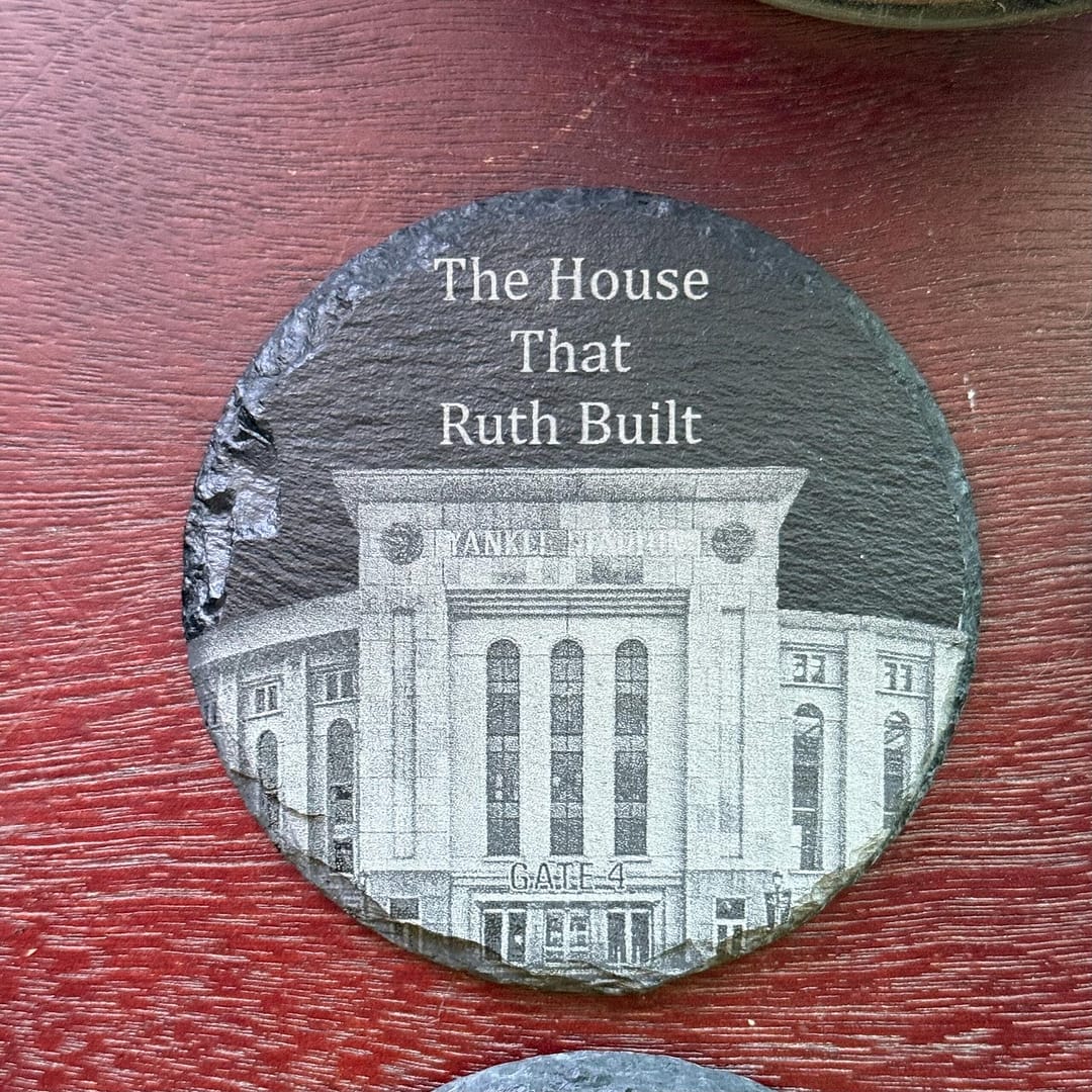 MLB Bronx Baseball Legends Slate Coasters – Ruth, The Captain - Image 3