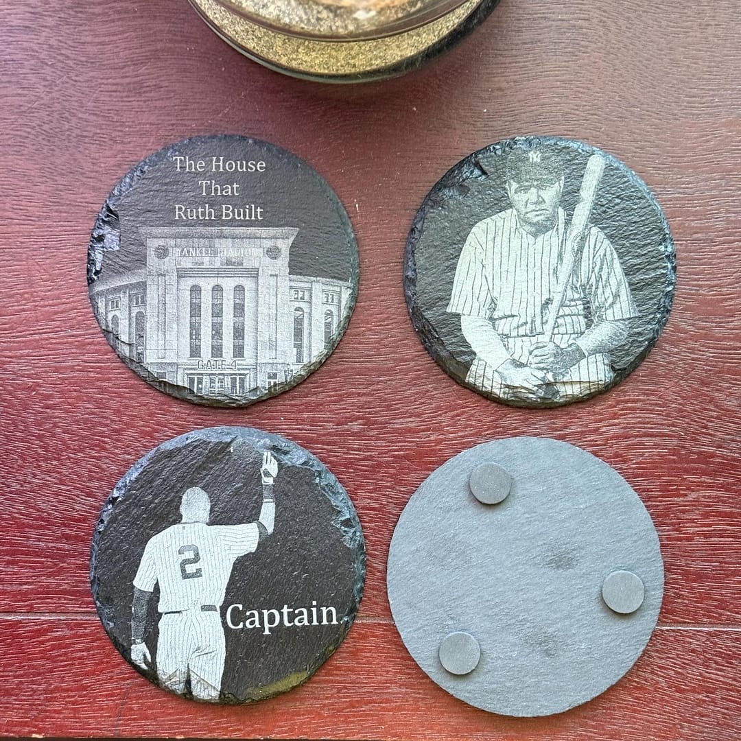MLB Bronx Baseball Legends Slate Coasters – Ruth, The Captain - Image 7