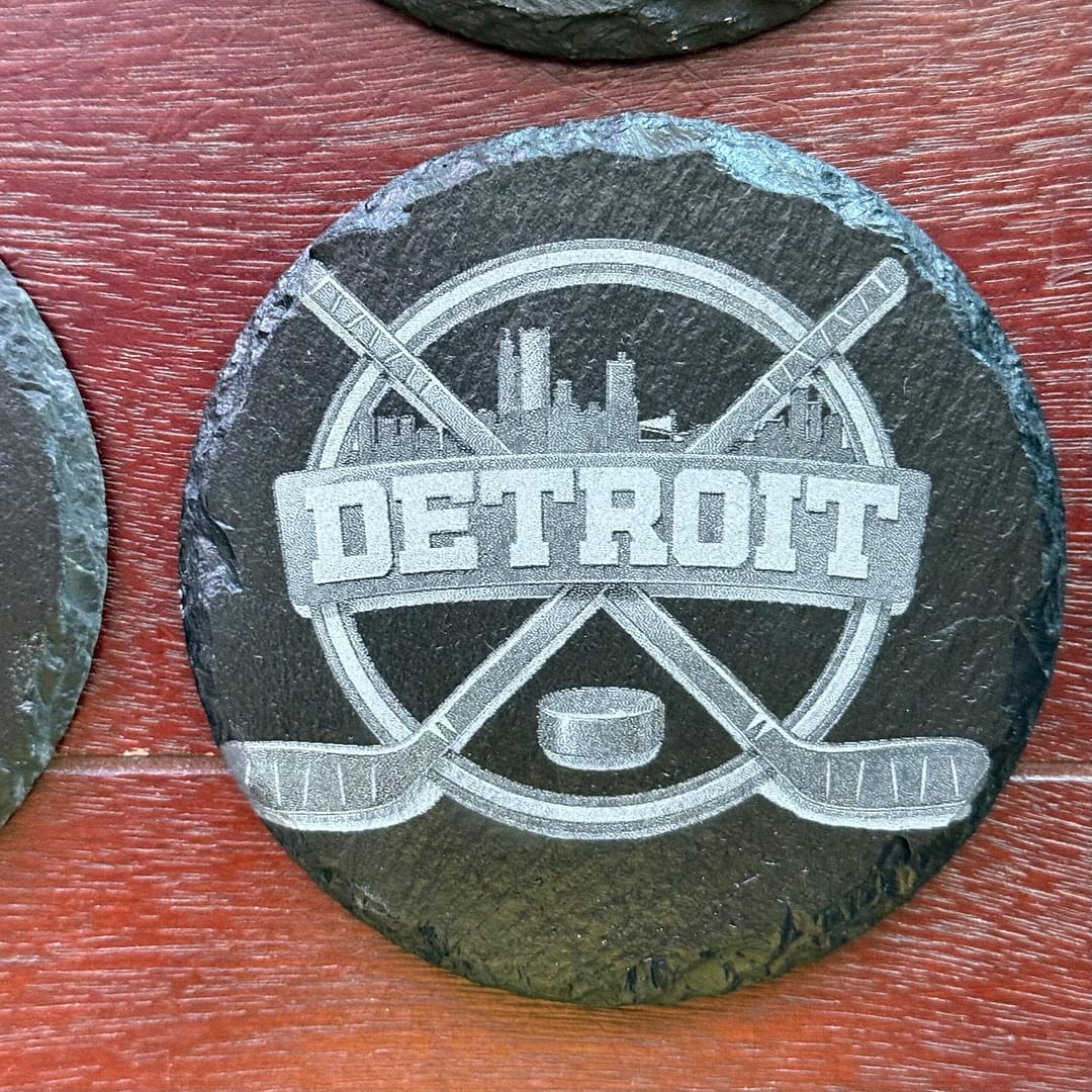 Detroit Red Wings Fan Gifts | Laser Engraved Slate Coasters (4) - Image 6