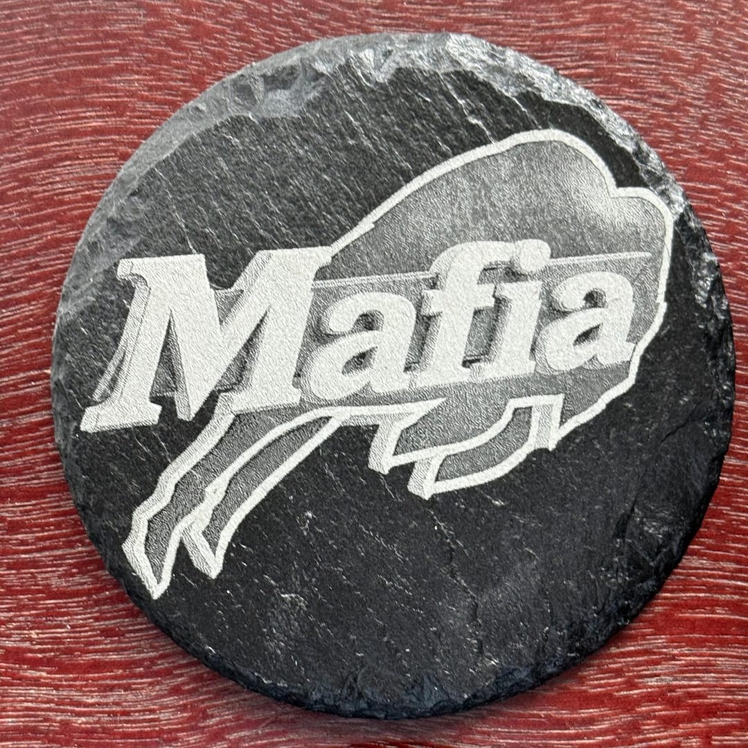 Engraved Buffalo Bills Slate Coaster Set (4) - Image 4