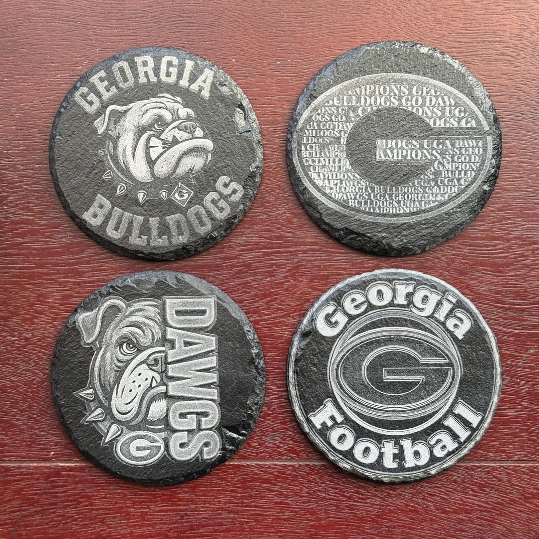Georgia Bulldogs Slate Coasters Set of 4 | UGA Football Decor | Go Dawgs Coasters