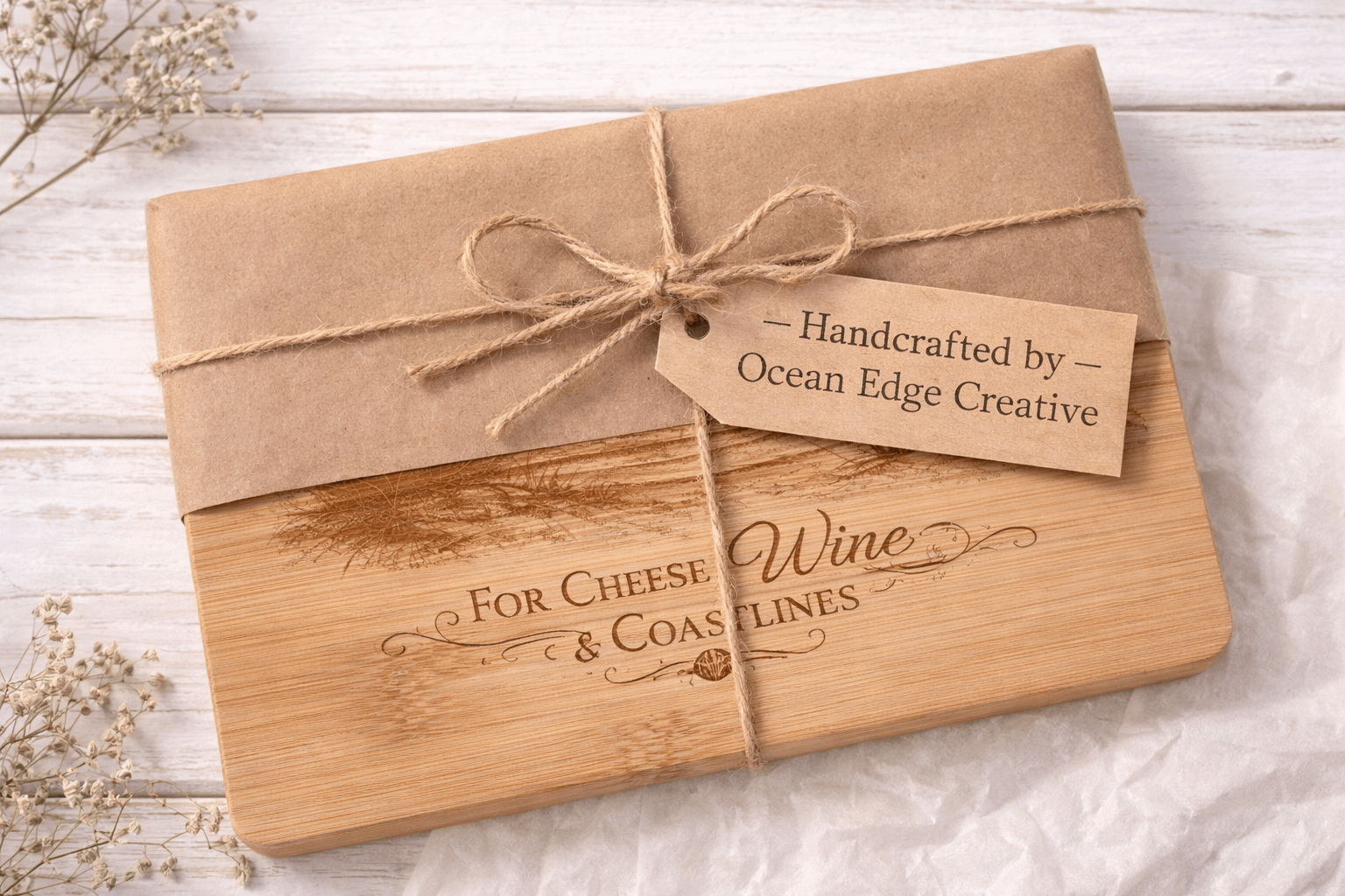 Coastal Charcuterie Board – “For Cheese, Wine & Coastlines” – Beach House Gift - Image 5