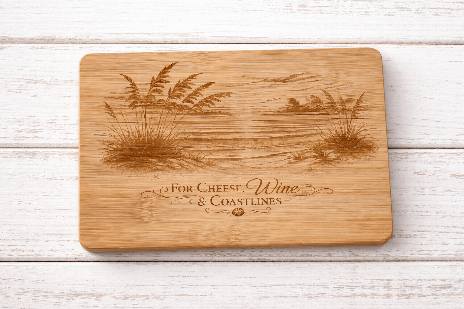 Coastal Charcuterie Board – “For Cheese, Wine & Coastlines” – Beach House Gift