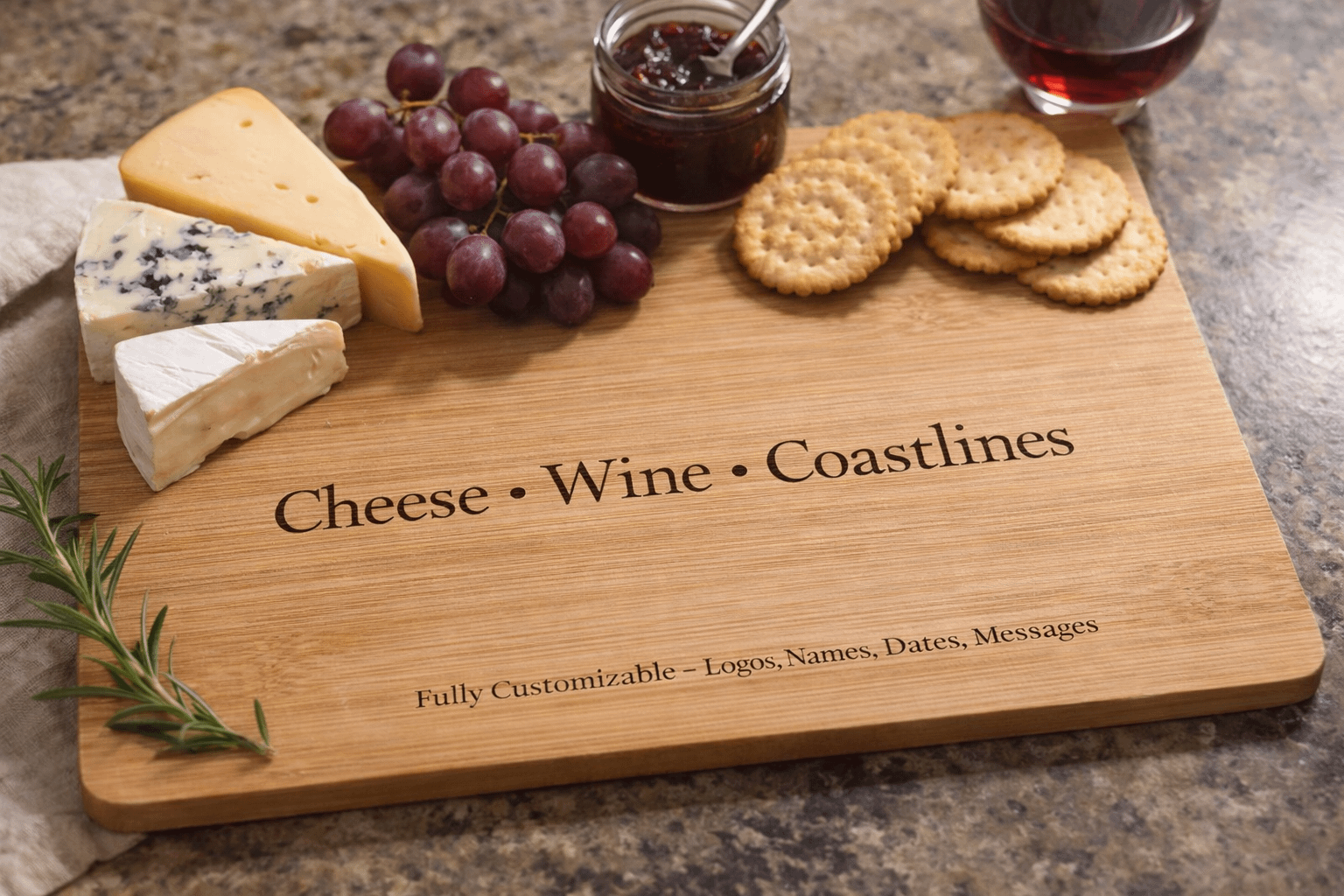 Custom Engraved Bamboo Cutting Board | Personalized Charcuterie Board | Available in 3 Sizes - Image 3