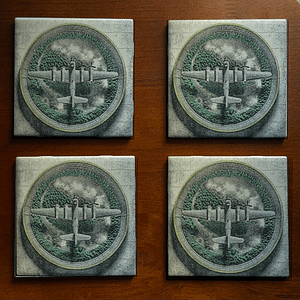 Unique WWII Airplane Coaster – Ceramic Aviation Decor, Gifts for Him, Christmas Gifts for Dad, and Gifts for History Buffs