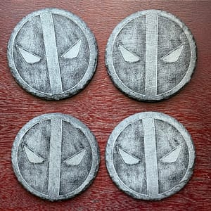 Set of 4 Deadpool Slate Coasters | Laser Engraved Marvel Inspired Drink Coasters | Comic Book Fan Gift |