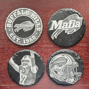 Engraved Buffalo Bills Slate Coaster Set (4)