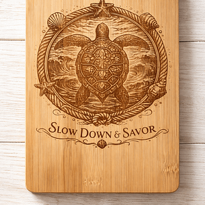 Sea Turtle Charcuterie Board – Slow Down & Savor Coastal Serving Board - Housewarming Gift