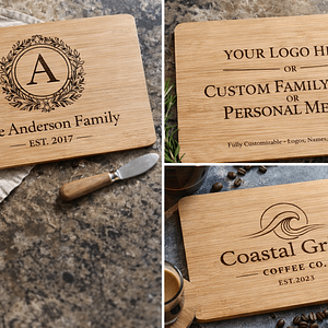 Custom Engraved Bamboo Cutting Board | Personalized Charcuterie Board | Available in 3 Sizes