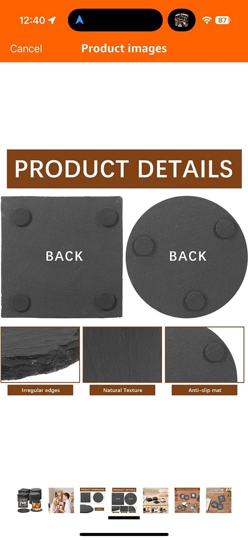 Notre Dame Slate Coaster Set – Fighting Irish Engraved Drink Coasters - Image 3