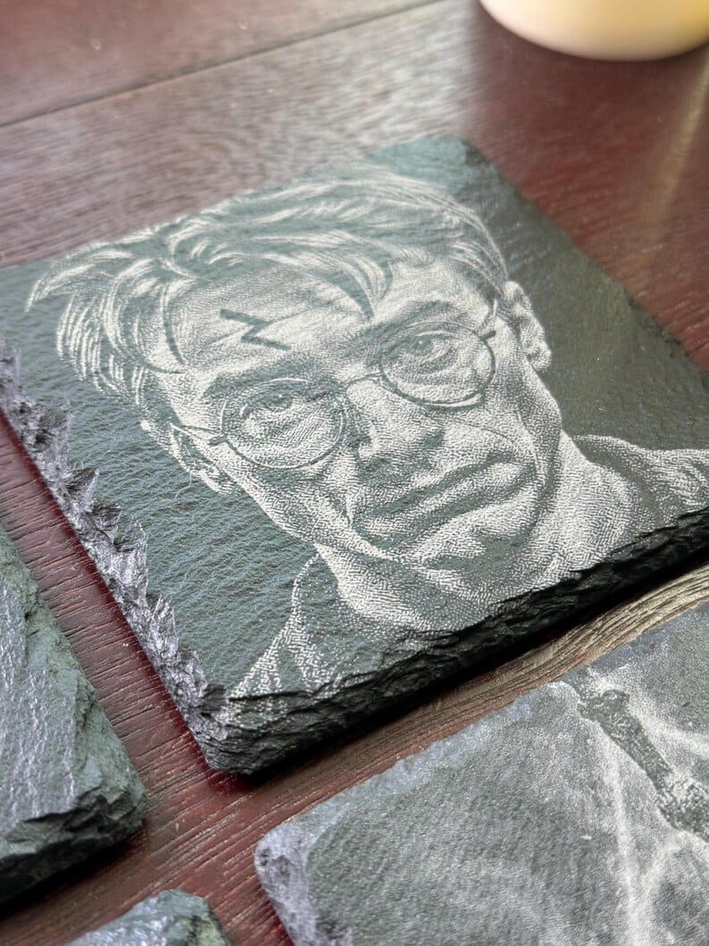 Harry Potter Inspired Gifts | Laser Engraved Slate Coaster Set - Image 8