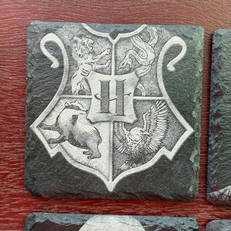 Harry Potter Inspired Gifts | Laser Engraved Slate Coaster Set - Image 3