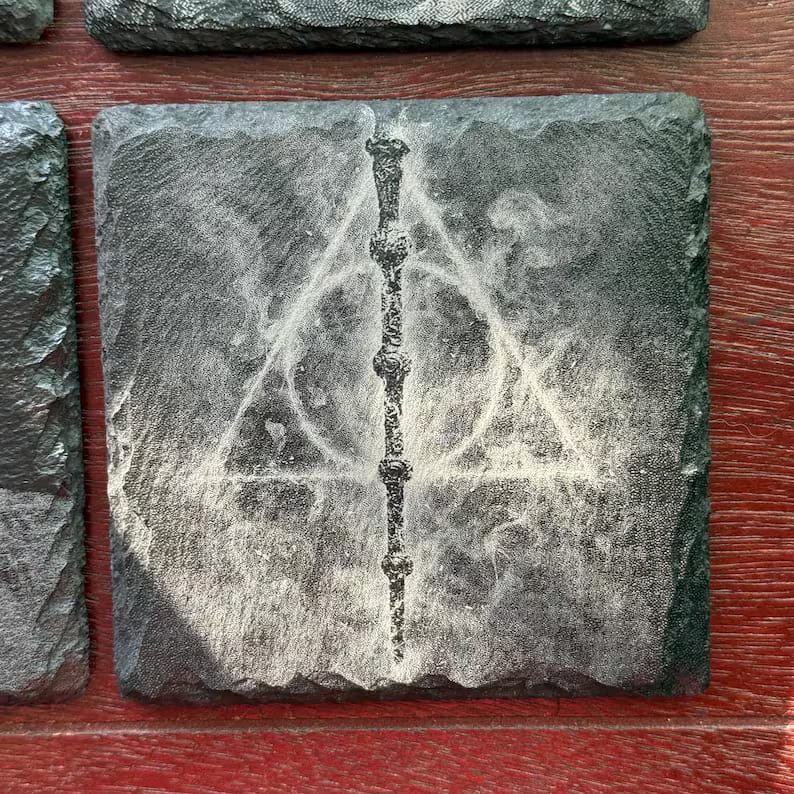 Harry Potter Inspired Gifts | Laser Engraved Slate Coaster Set - Image 6
