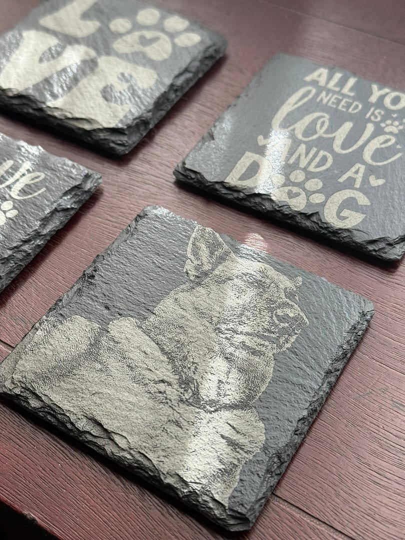 Personalized Pet Photo Slate Coasters - Engraved Dog Lover Gift (Set of 4) - Image 4