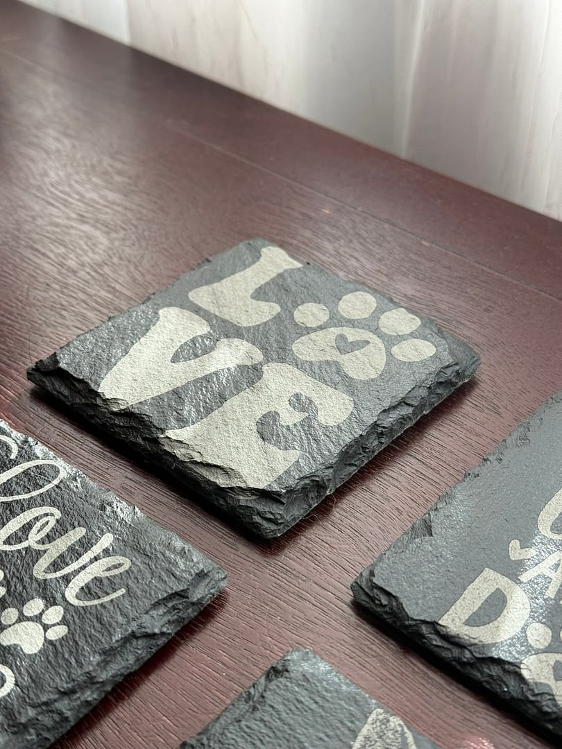 Personalized Pet Photo Slate Coasters - Engraved Dog Lover Gift (Set of 4) - Image 6