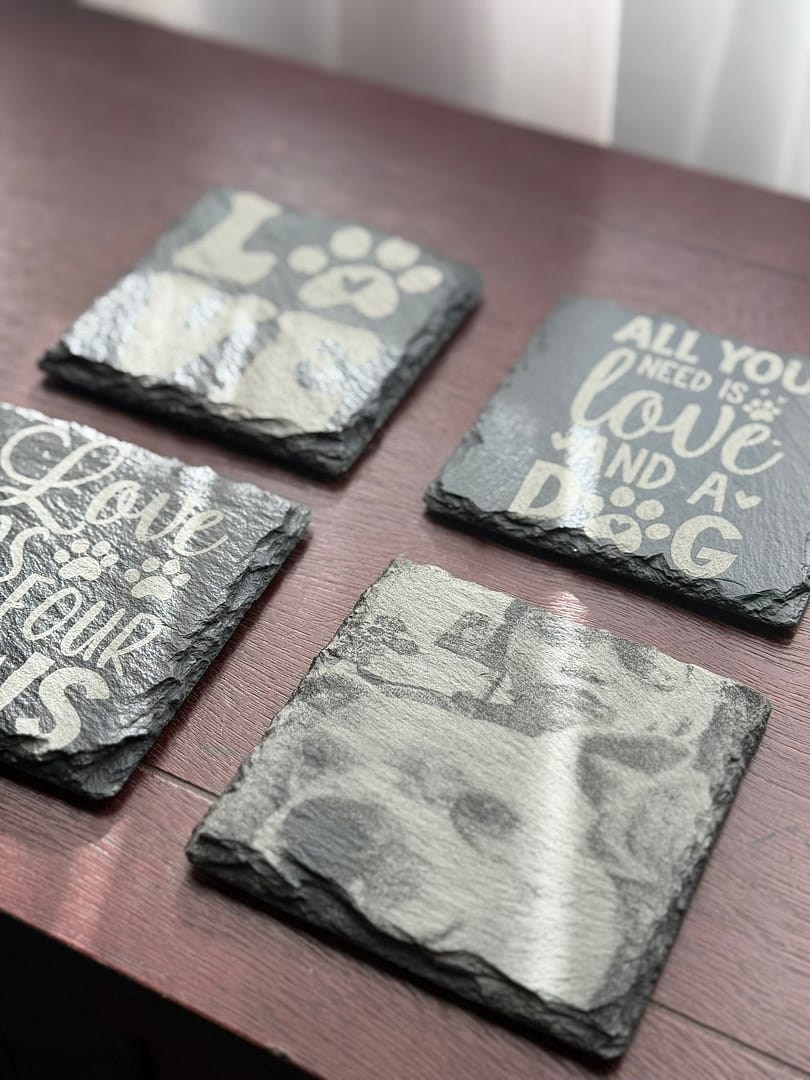 Personalized Pet Photo Slate Coasters - Engraved Dog Lover Gift (Set of 4) - Image 7