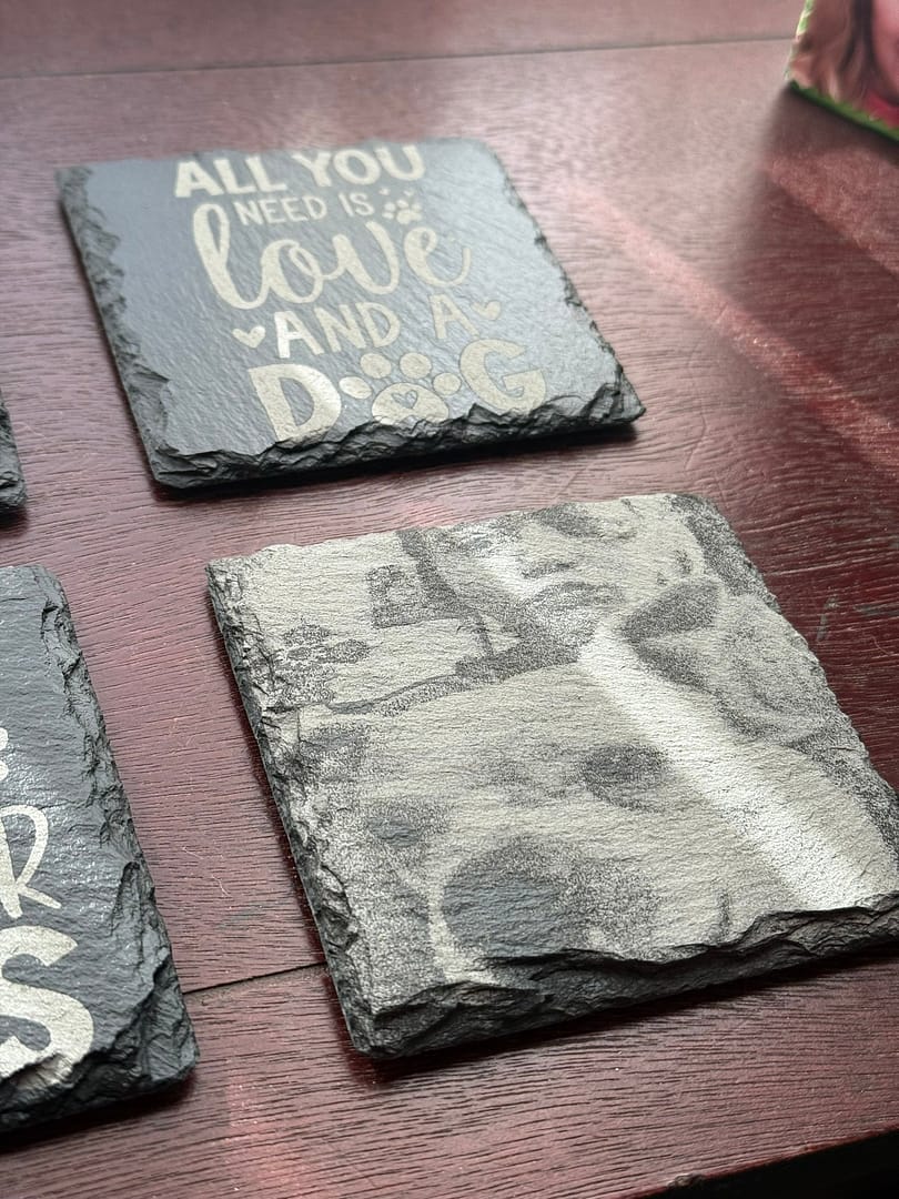 Personalized Pet Photo Slate Coasters - Engraved Dog Lover Gift (Set of 4) - Image 8