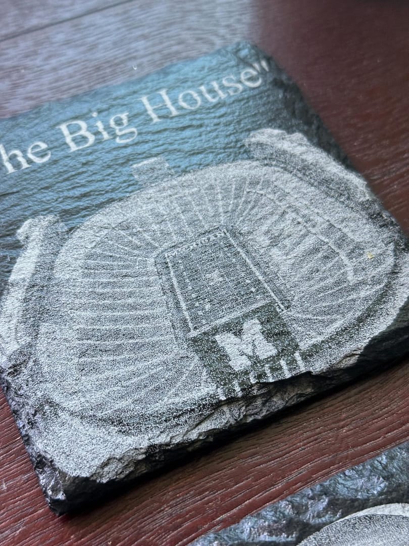 Michigan Wolverines Slate Coaster Set – Engraved “Go Blue” Coasters, - Image 6