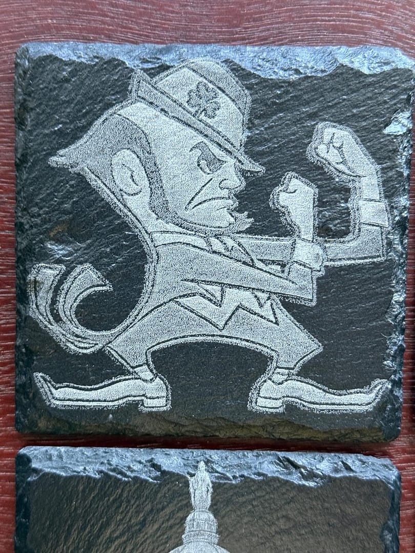 Notre Dame Slate Coaster Set – Fighting Irish Engraved Drink Coasters - Image 8