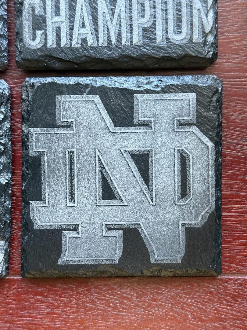Notre Dame Slate Coaster Set – Fighting Irish Engraved Drink Coasters - Image 6