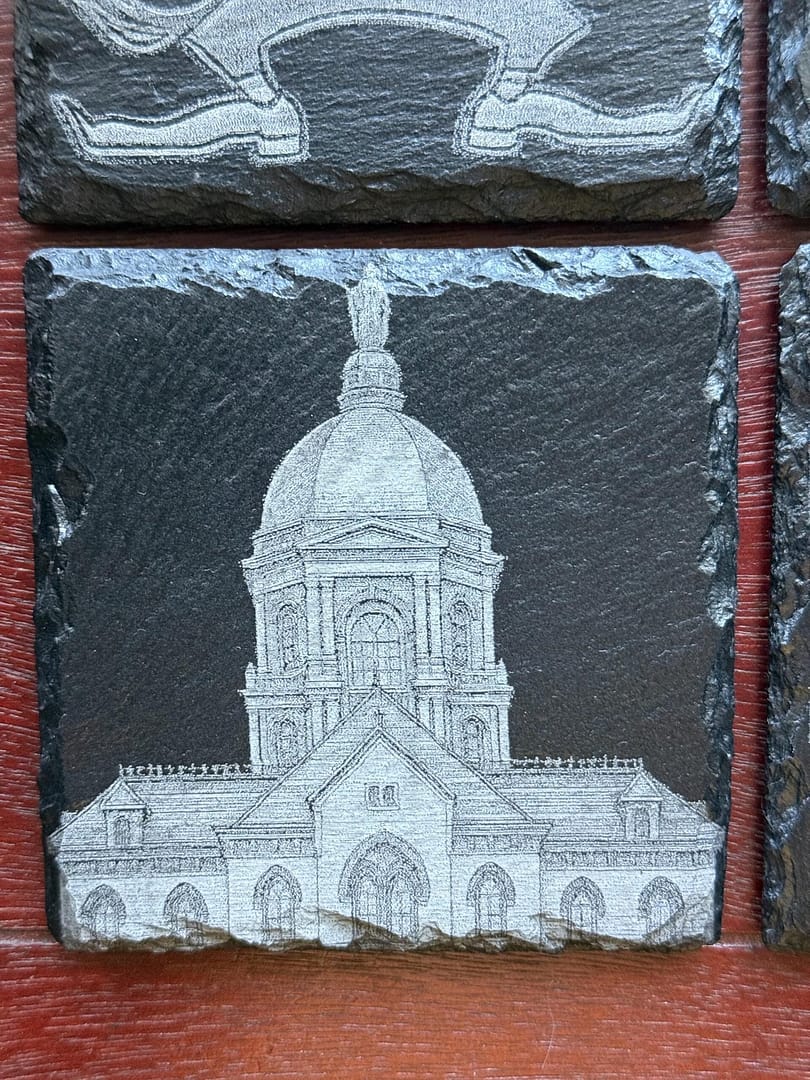 Notre Dame Slate Coaster Set – Fighting Irish Engraved Drink Coasters - Image 7