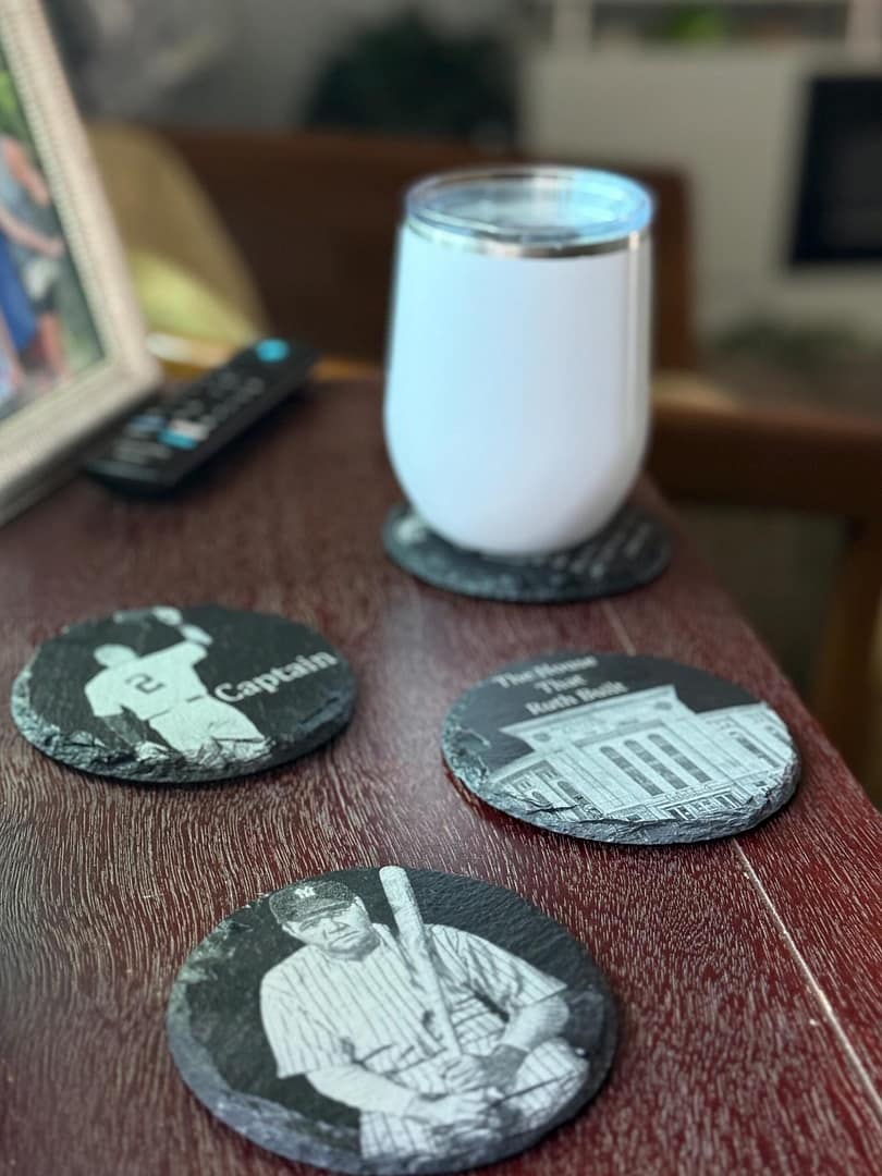 MLB Bronx Baseball Legends Slate Coasters – Ruth, The Captain