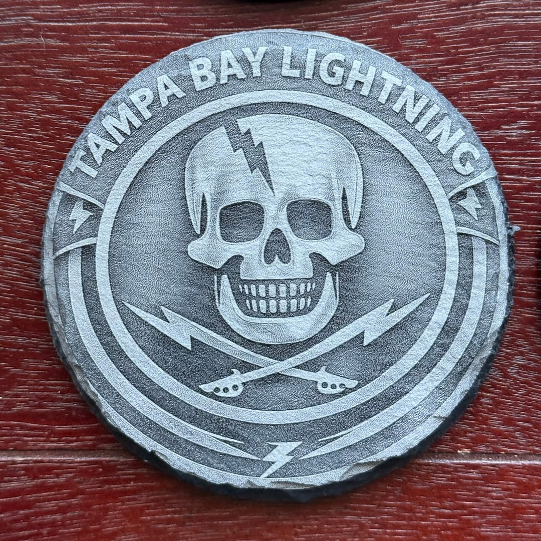 Tampa Bay Lightning Fan Gift | Laser Engraved Slate Coaster Set (4) - Image 3
