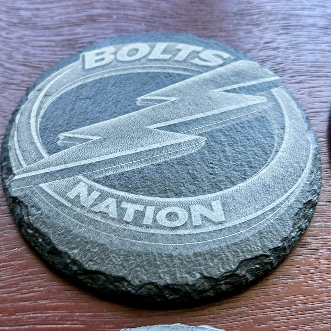 Tampa Bay Lightning Fan Gift | Laser Engraved Slate Coaster Set (4) - Image 9