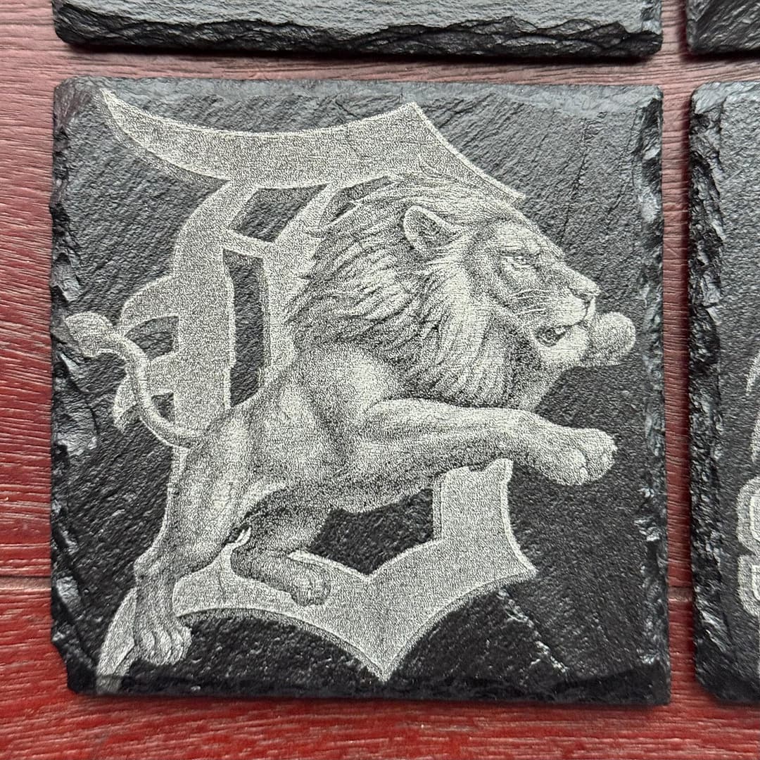 Detroit Lions Slate Coaster Set | Laser Engraved NFL - Image 3