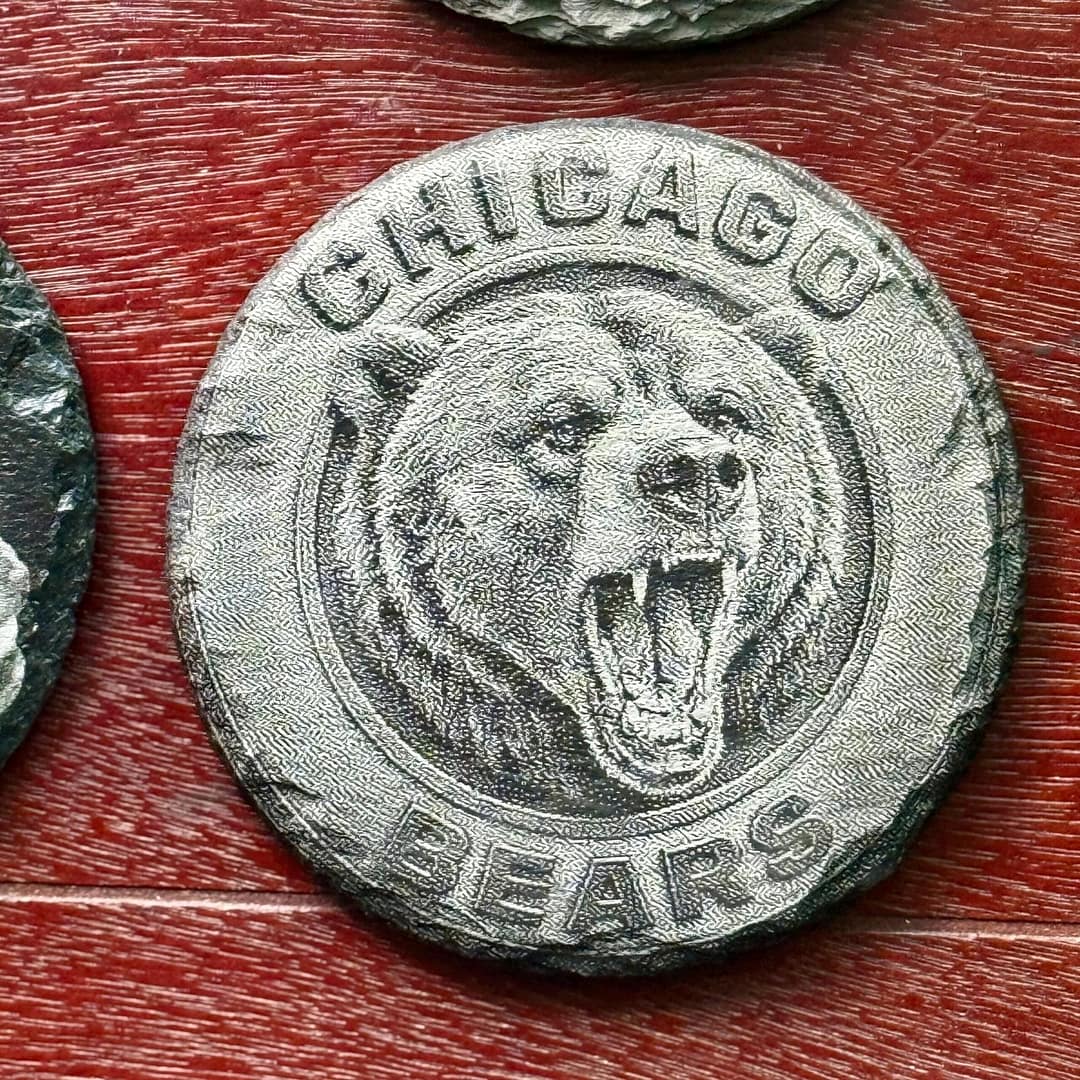Chicago Bears Slate Coaster Set | Laser Engraved NFL Gift - Image 6