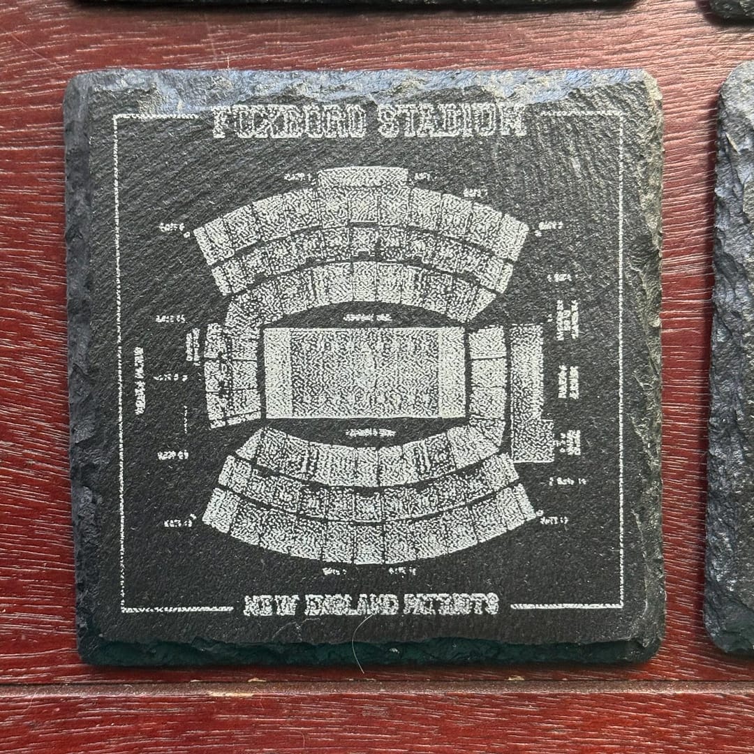 New England Patriots Slate Coaster Set | Laser Engraved Gift for Patriots Fans - Image 4