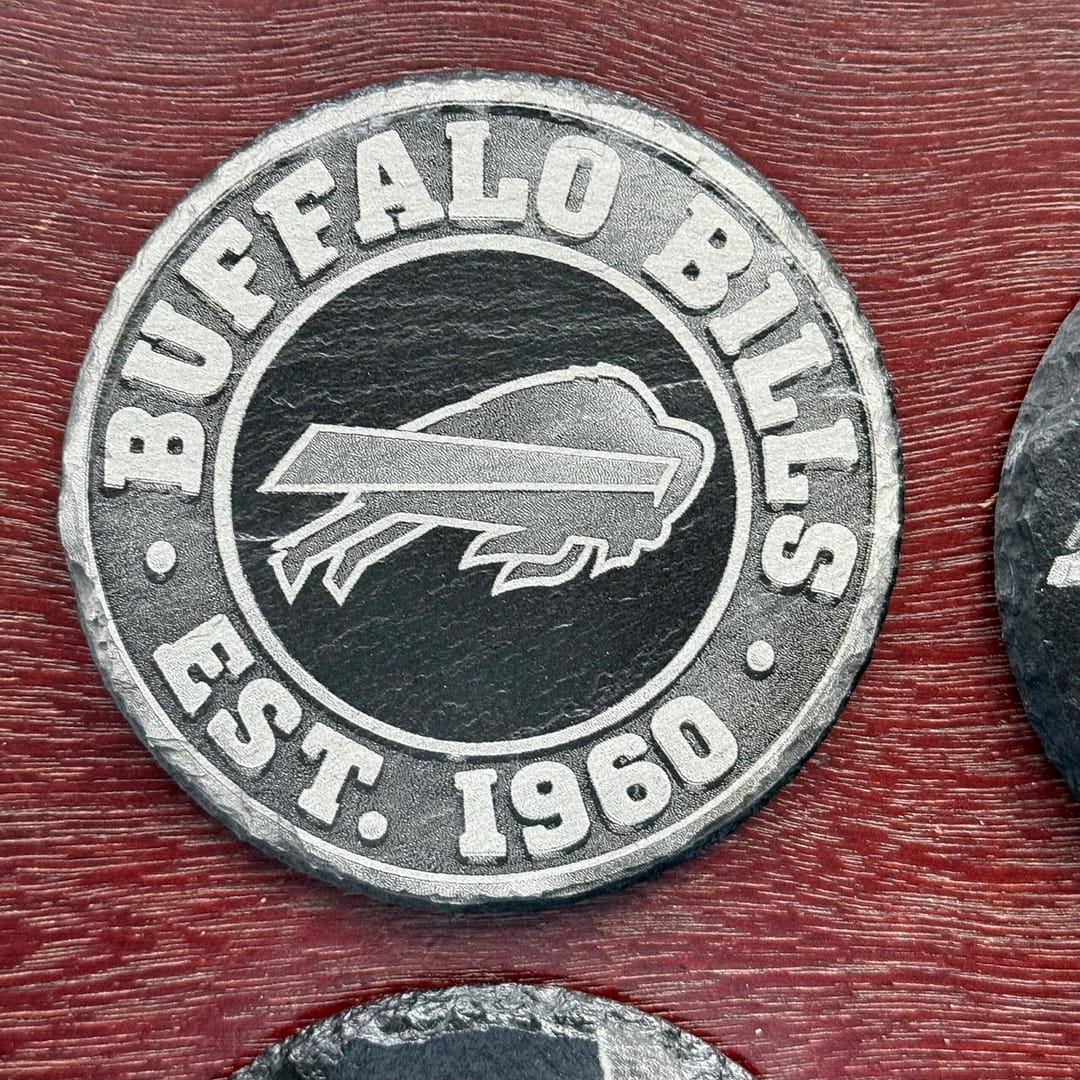 Engraved Buffalo Bills Slate Coaster Set (4) - Image 5