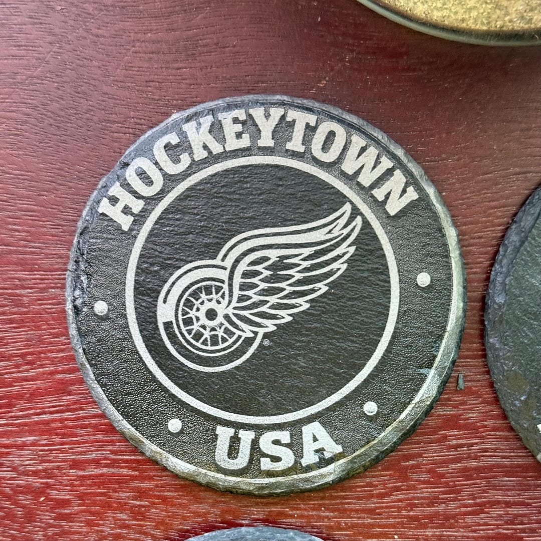 Detroit Red Wings Fan Gifts | Laser Engraved Slate Coasters (4) - Image 5