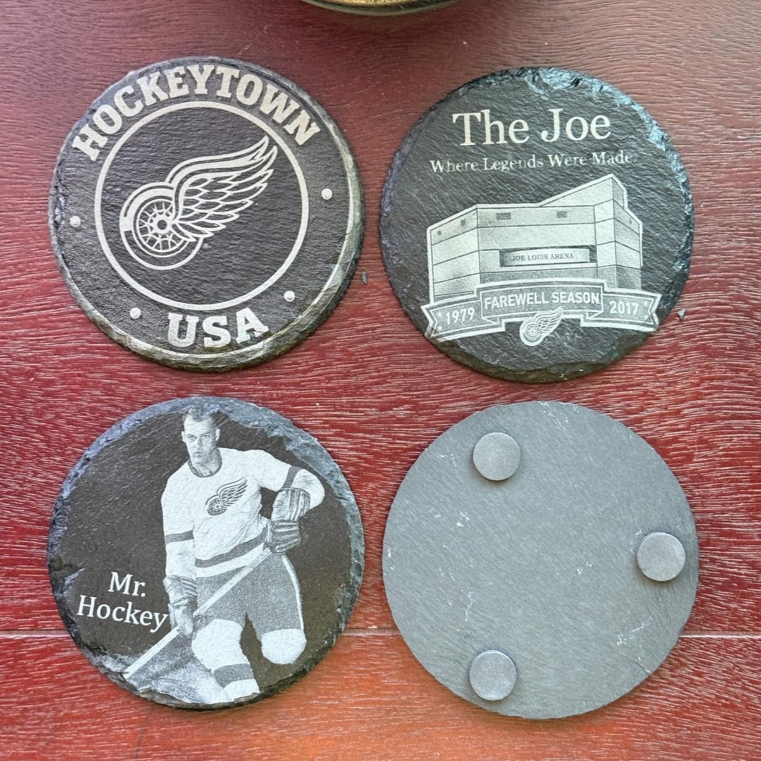 Detroit Red Wings Fan Gifts | Laser Engraved Slate Coasters (4) - Image 7