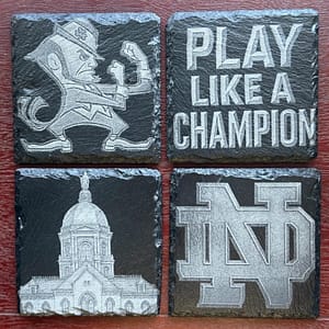Notre Dame Slate Coaster Set – Fighting Irish Engraved Drink Coasters