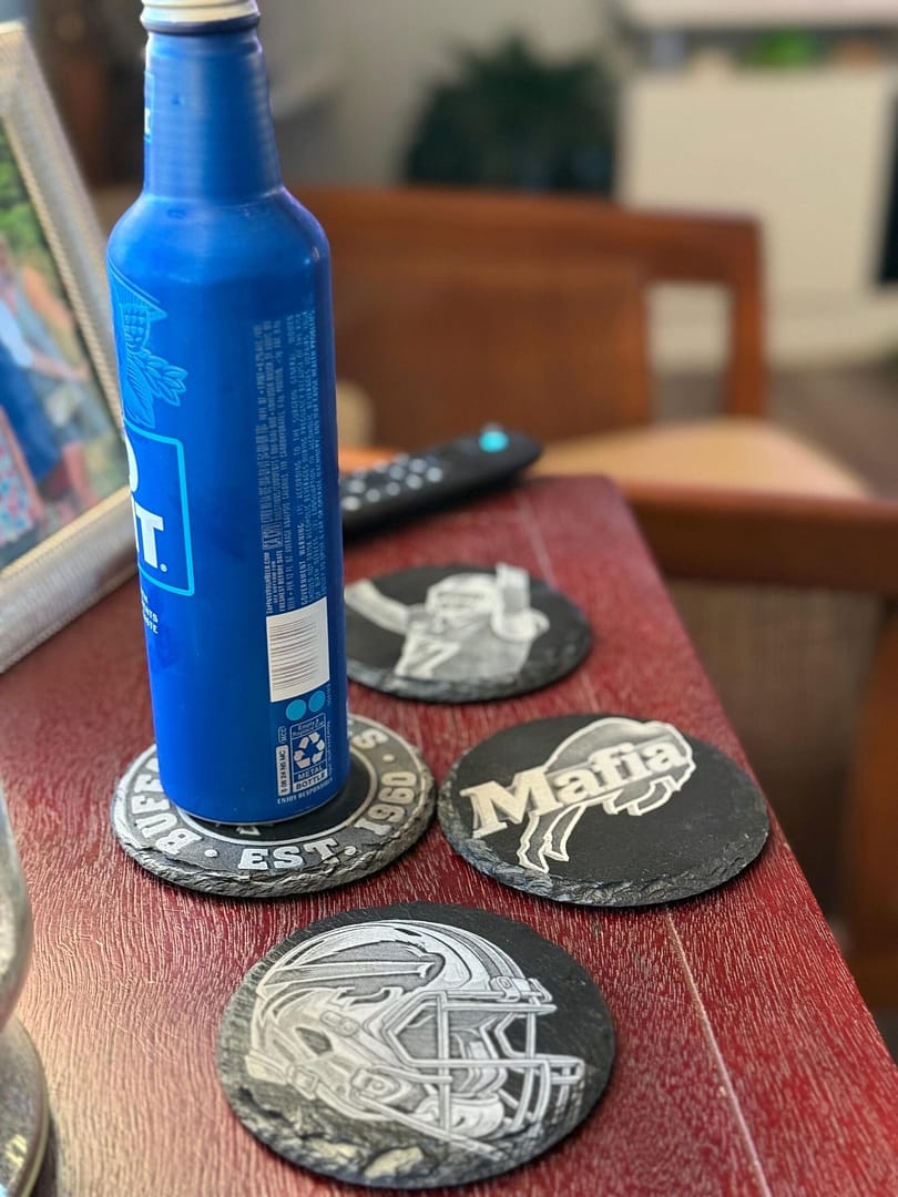 Engraved Buffalo Bills Slate Coaster Set (4) - Image 2