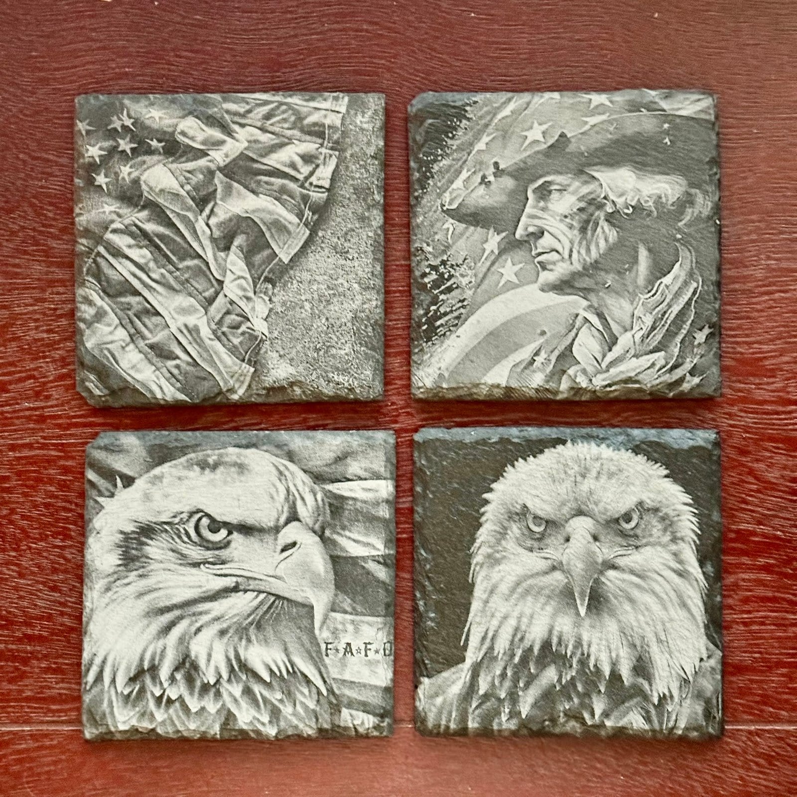 Premium slate coaster set example